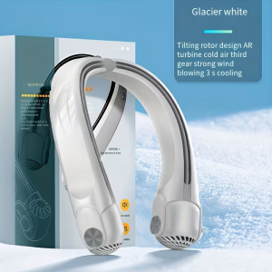 Portable Bladeless Neck Fan – USB Rechargeable with Adjustable Turbo Cooling